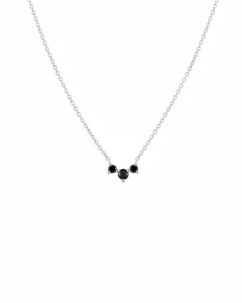 Frida Necklace with Black Diamonds