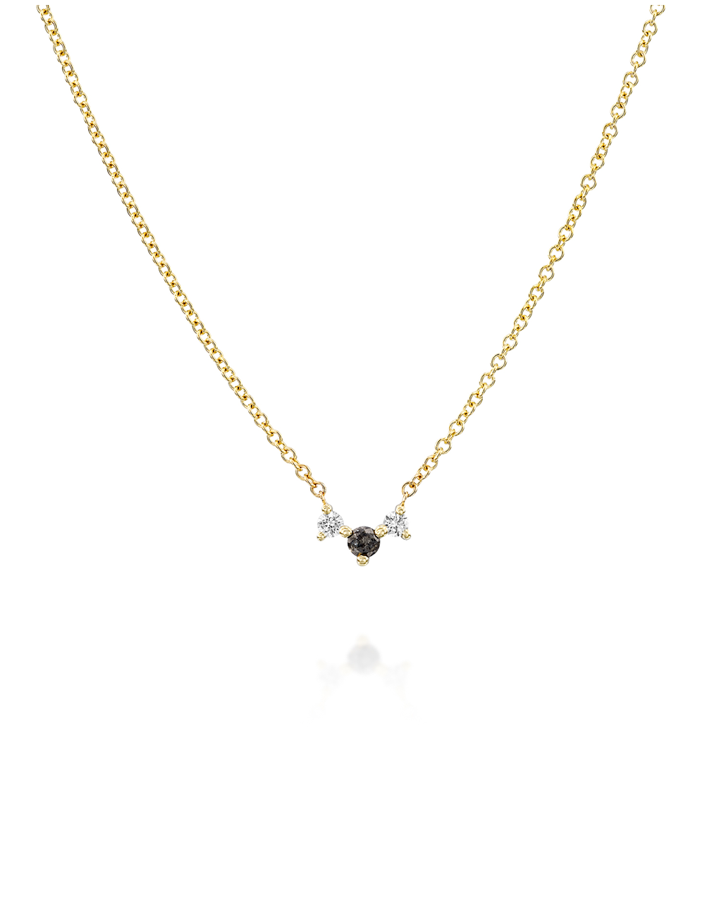 Frida Necklace with White & Gray Diamonds