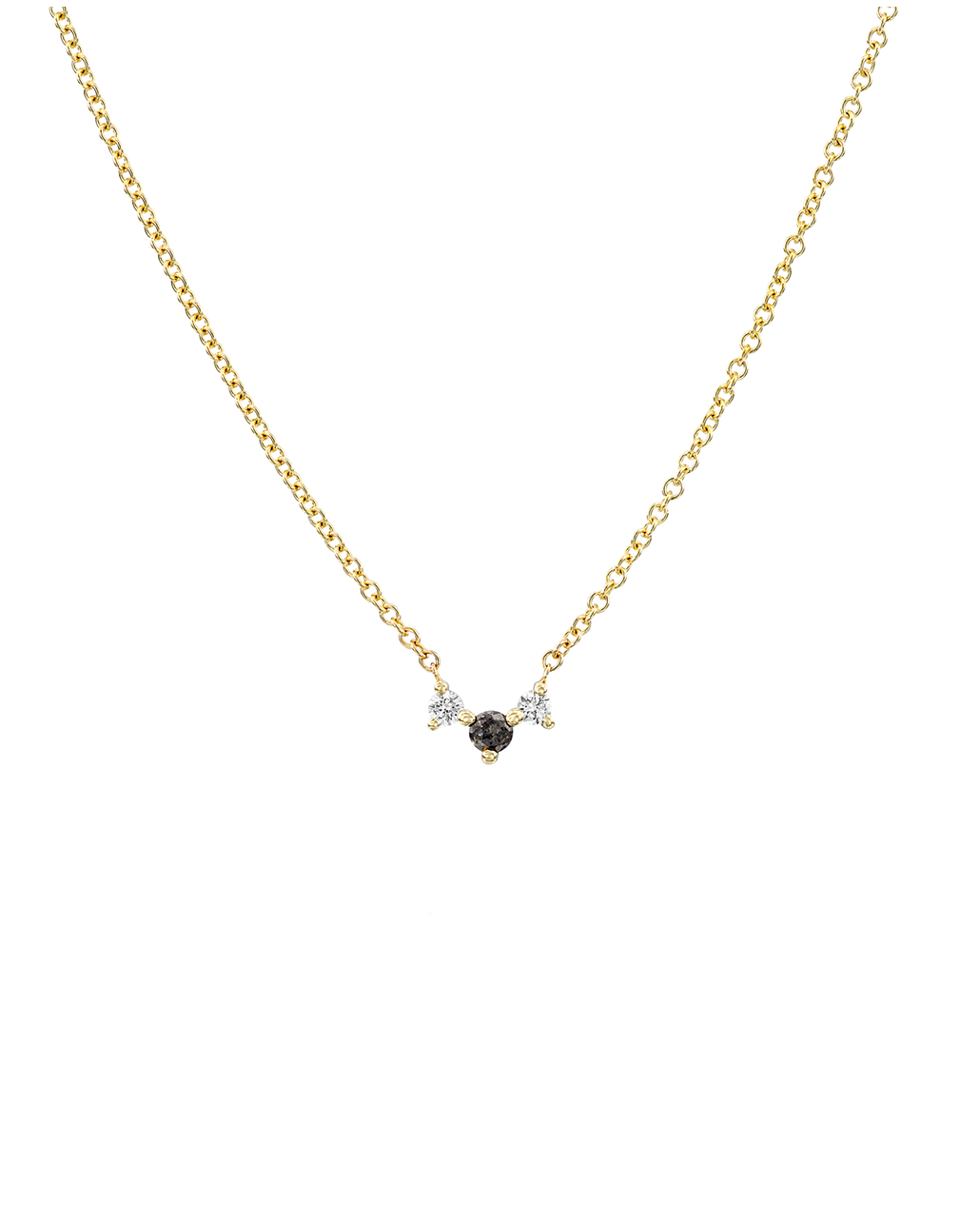 Frida Necklace with White & Gray Diamonds
