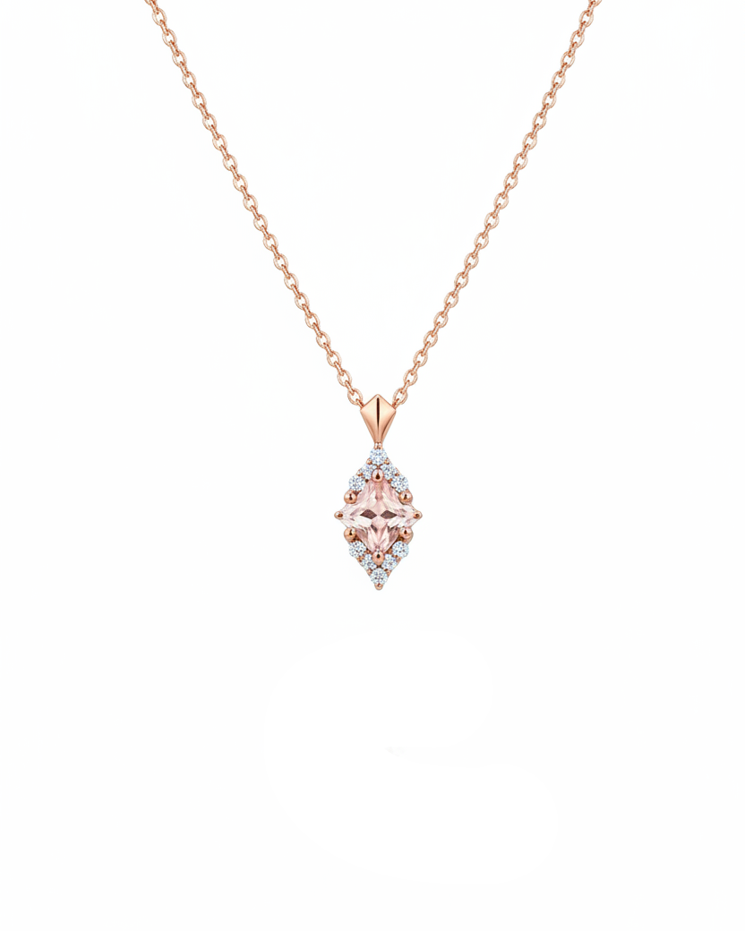 Juliette Necklace With Diamonds and Morganite
