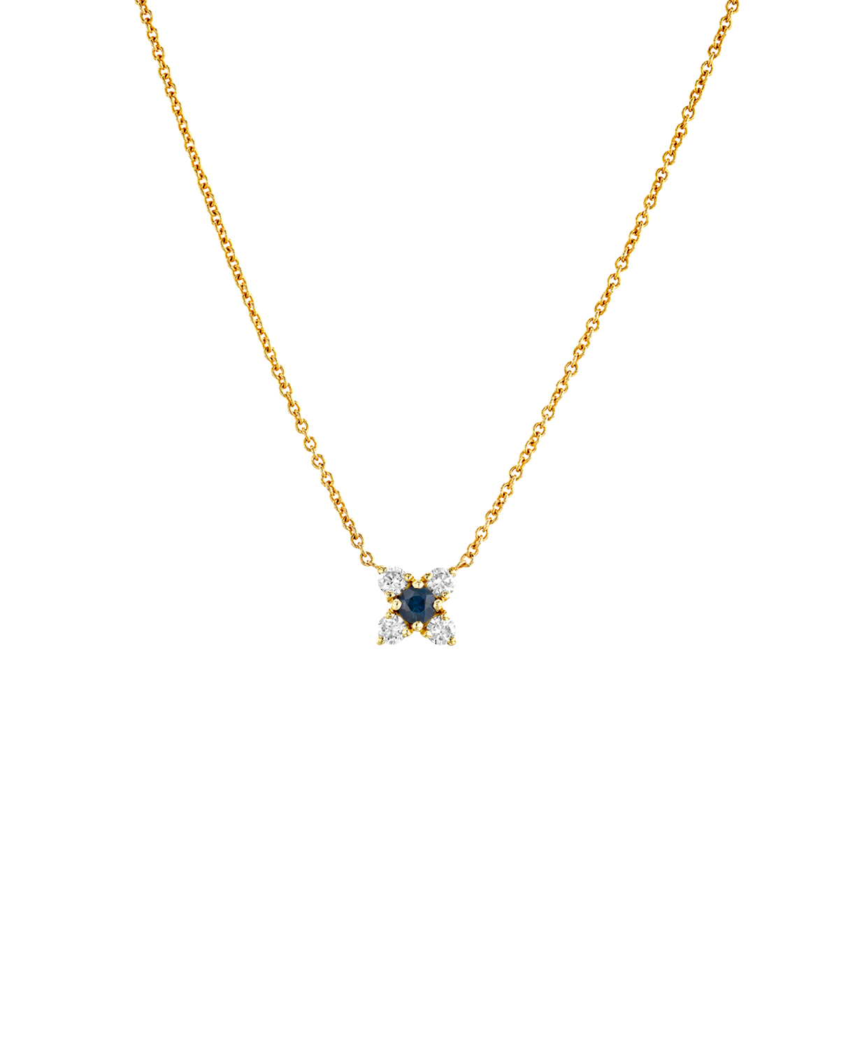 Valentina Gold Necklace White Diamonds & Sapphire