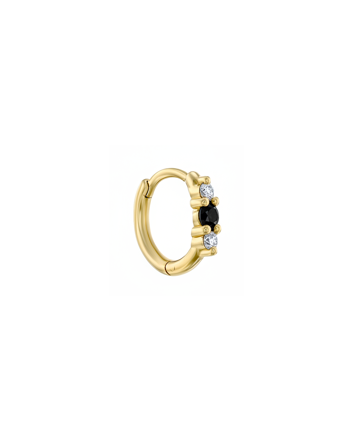 Audrey small Hoop With Black And White Diamonds