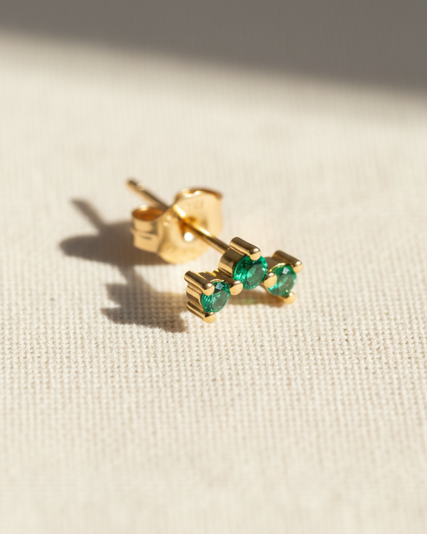 Frida Emerald Gold Earring