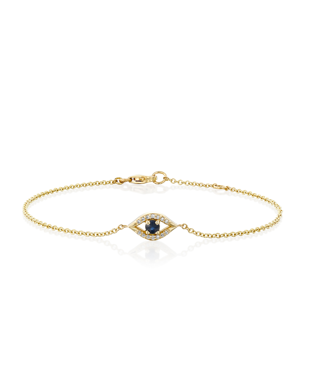 Evil Eye Gold Bracelet Sapphire and Diamonds