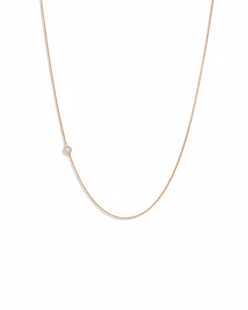 Alexis gold Necklace with White Diamond