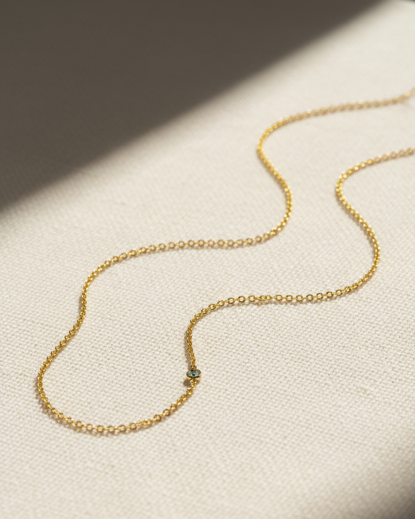 Alexis Aquamarine gold Necklace