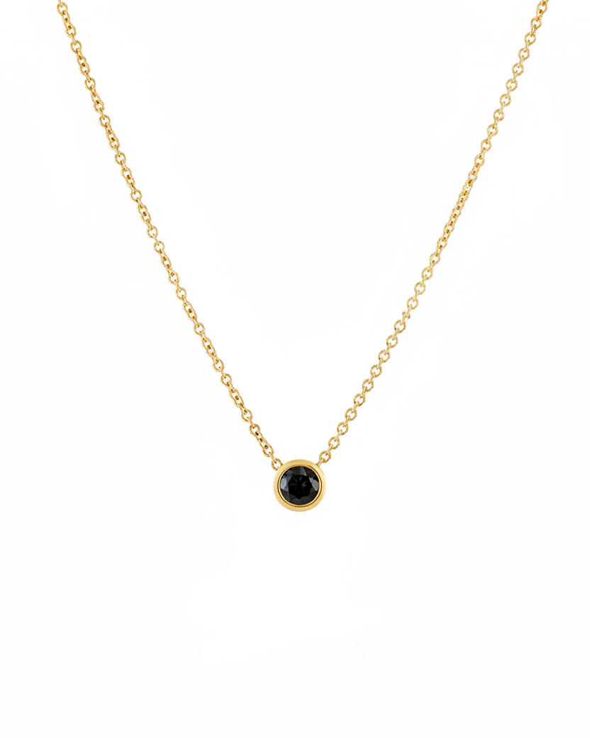 Margarita Gold Necklace Black Diamond