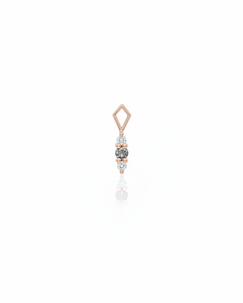 Audrey charm grey and white diamonds