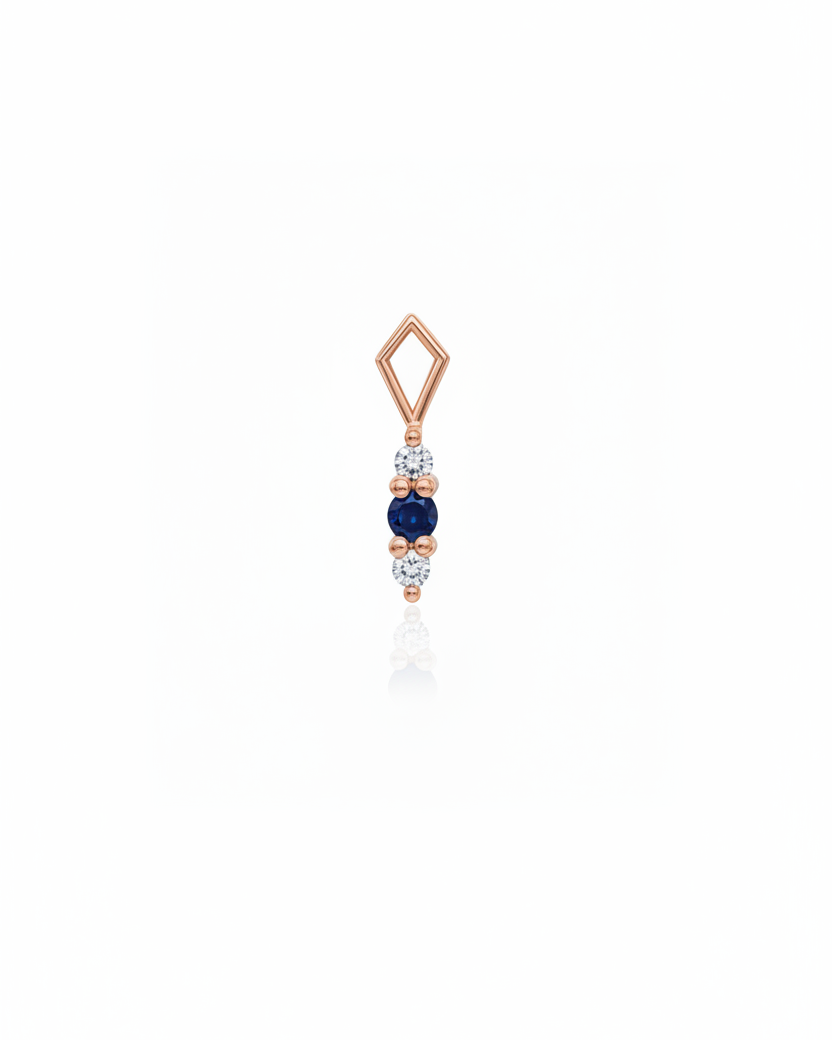 Audrey charm Sapphire and white diamonds