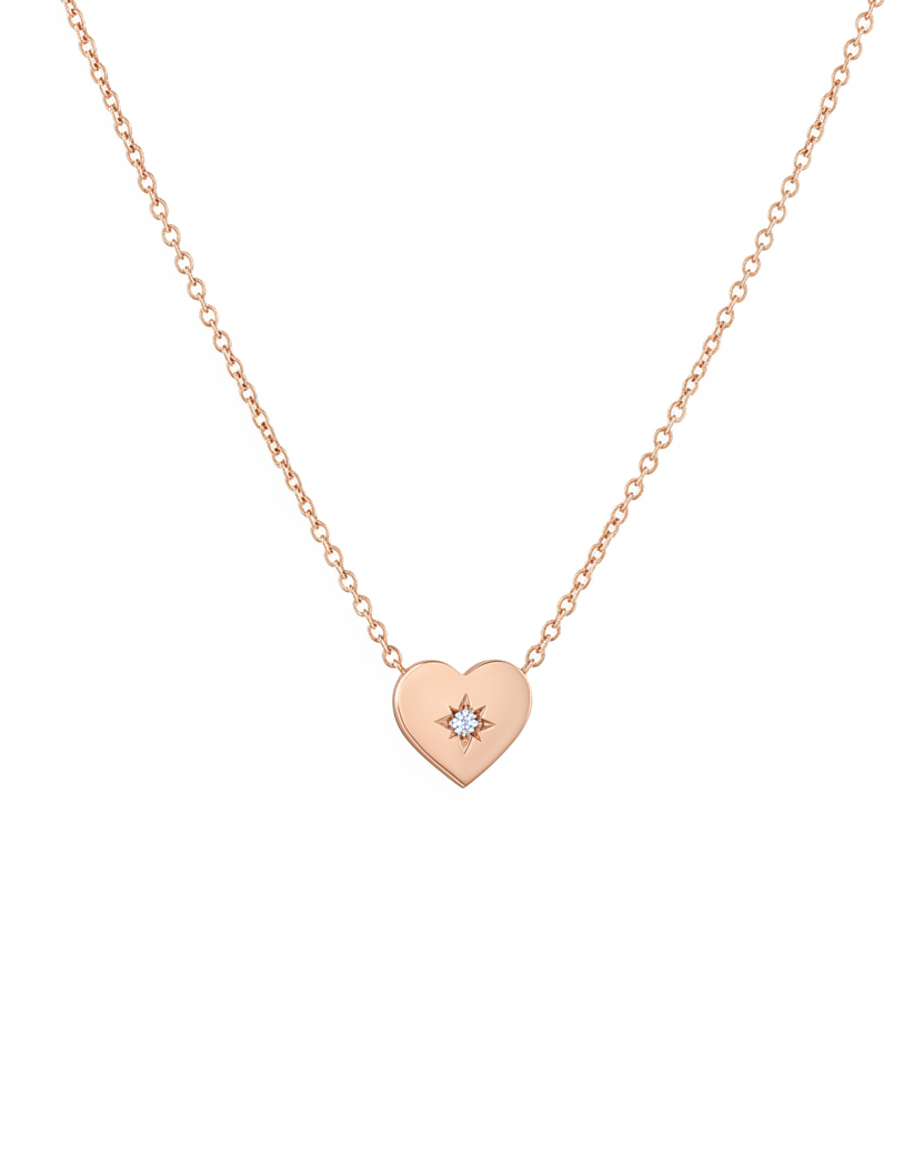 Heart Necklace White Diamond