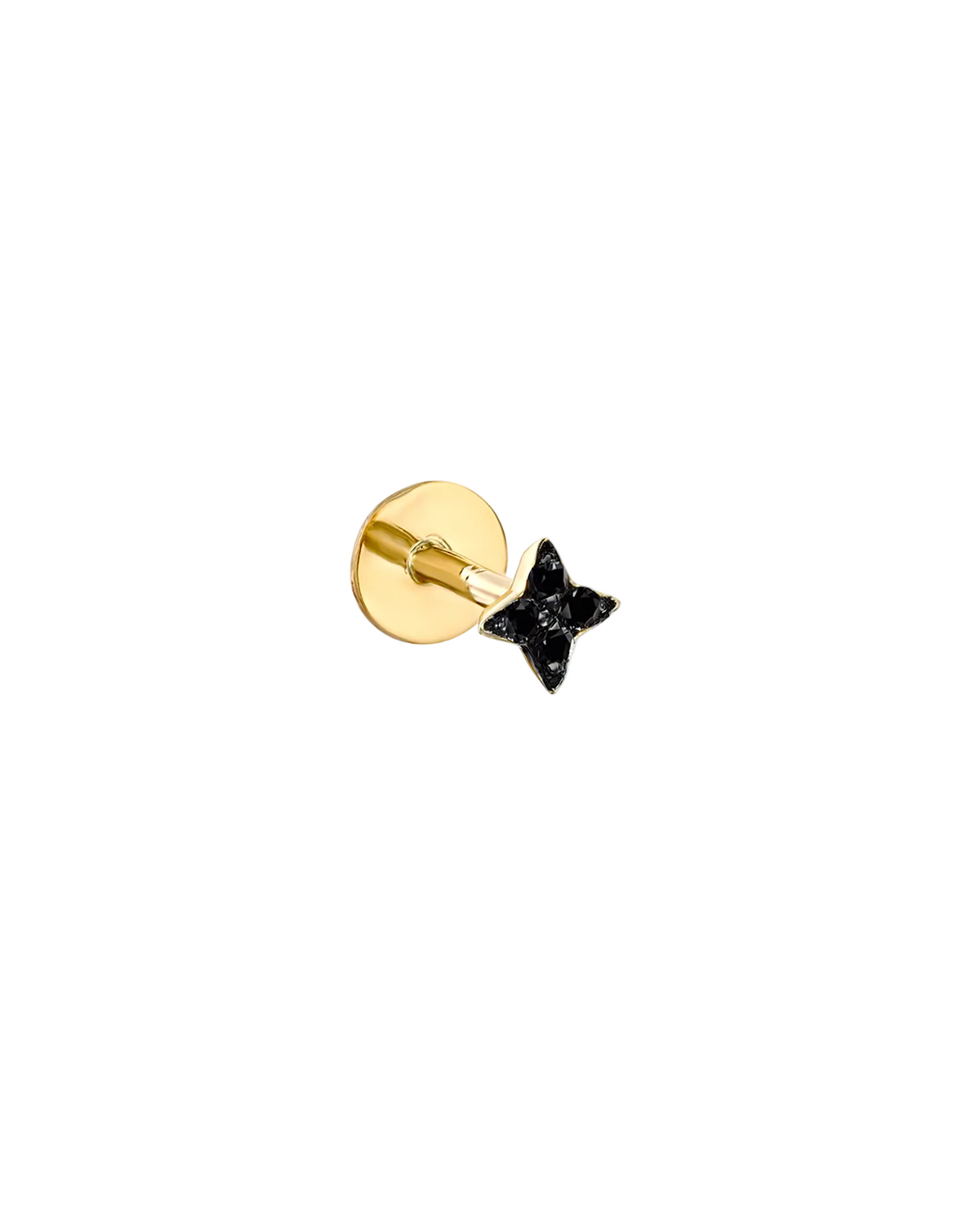 Mini Venus Piercing Gold Earring Black Diamonds blackening