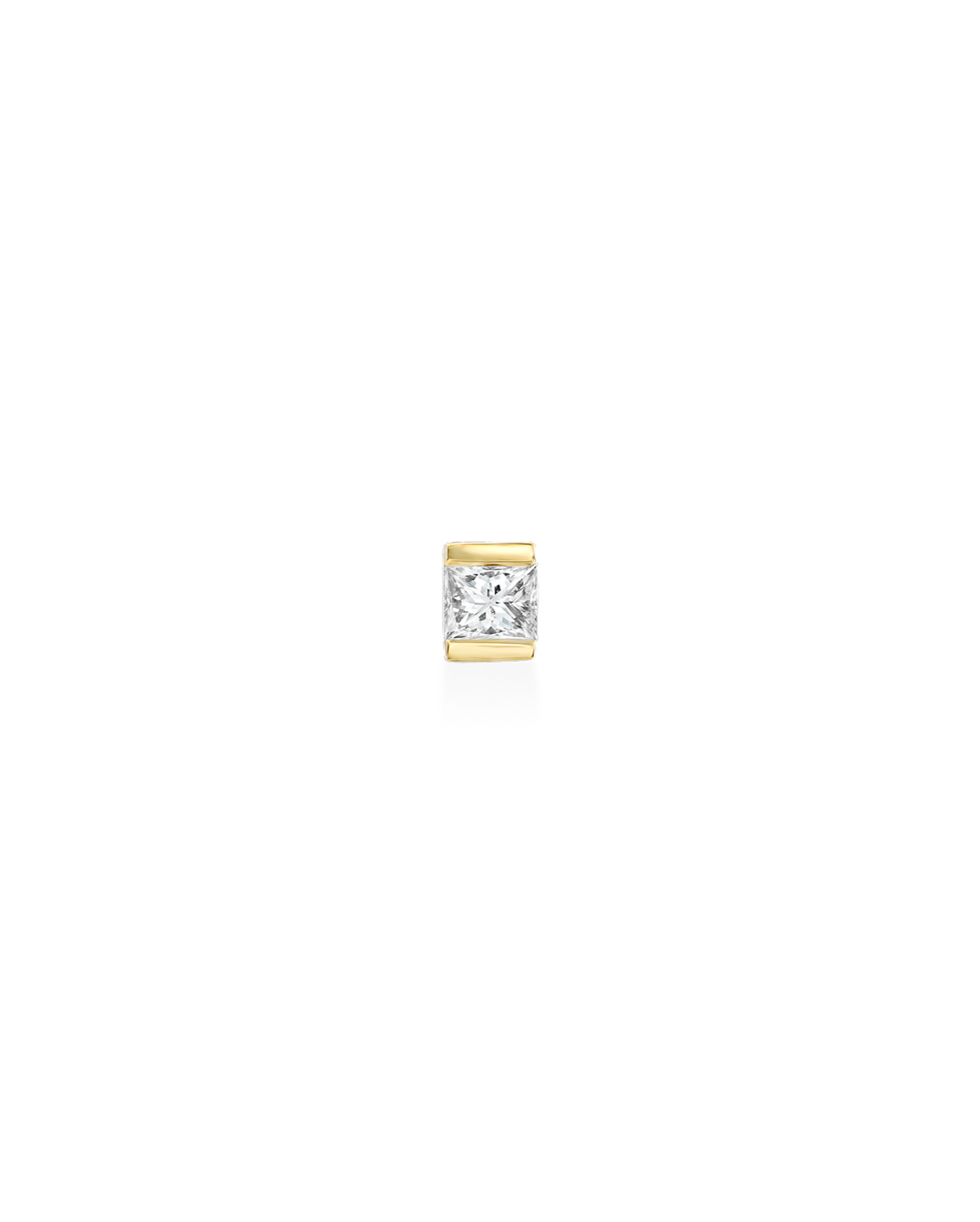 Princess Gold Earring With White Diamond (Single)