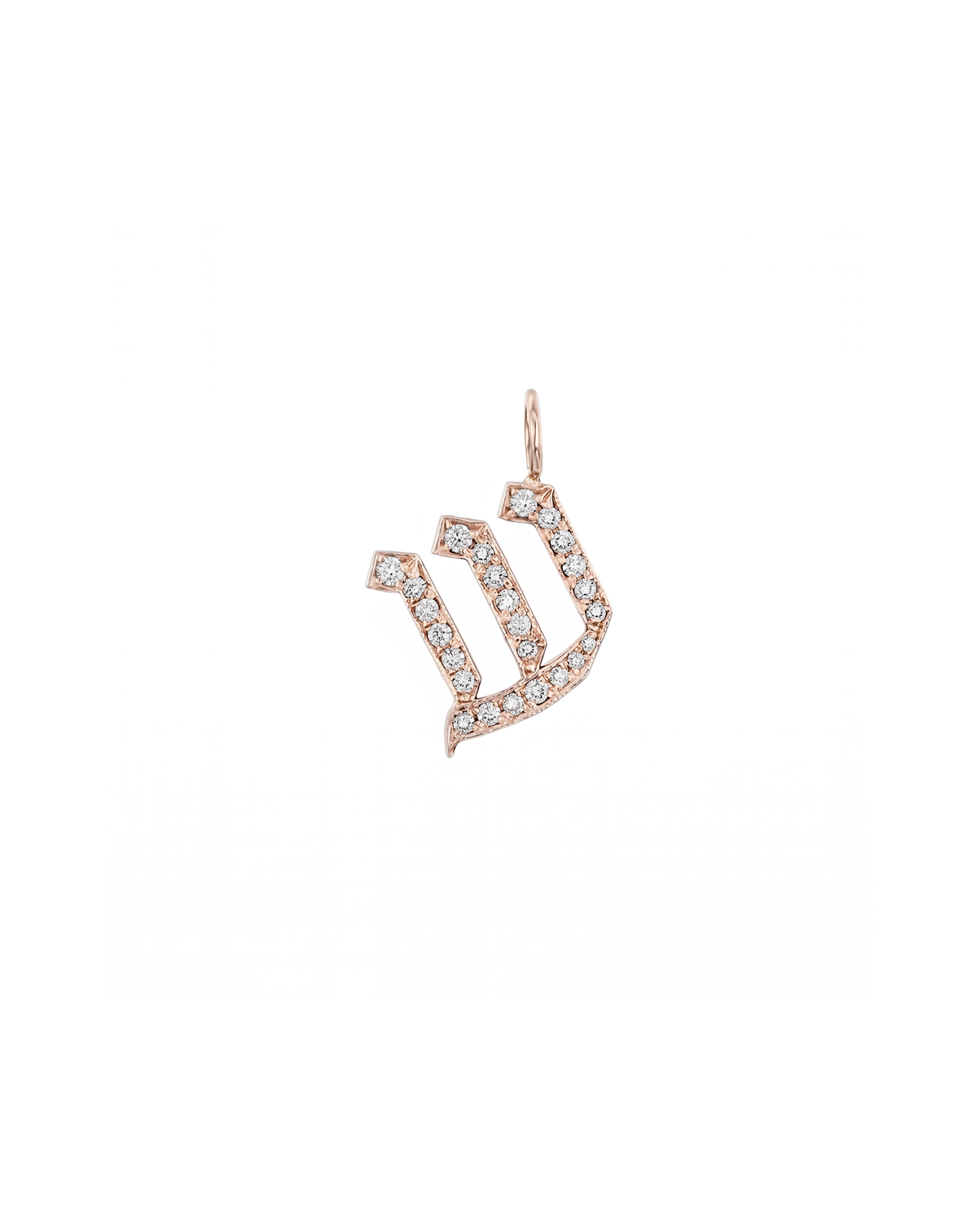 Letter Pendant Small Aleph-Bet Encrusted Pendant White Diamonds