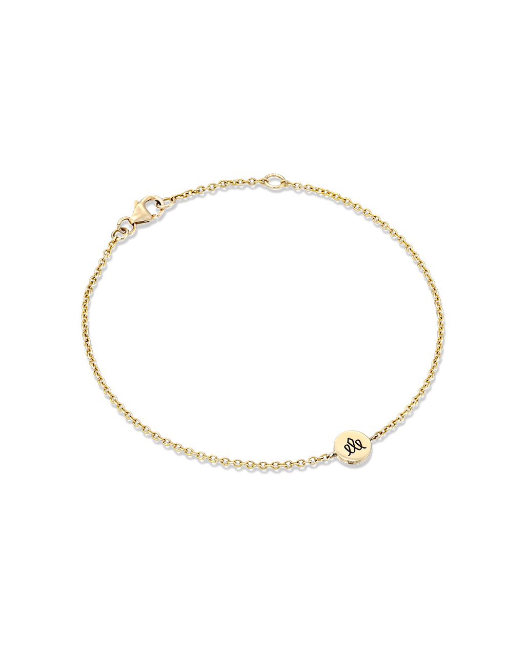 Round Crown element gold chain bracelet