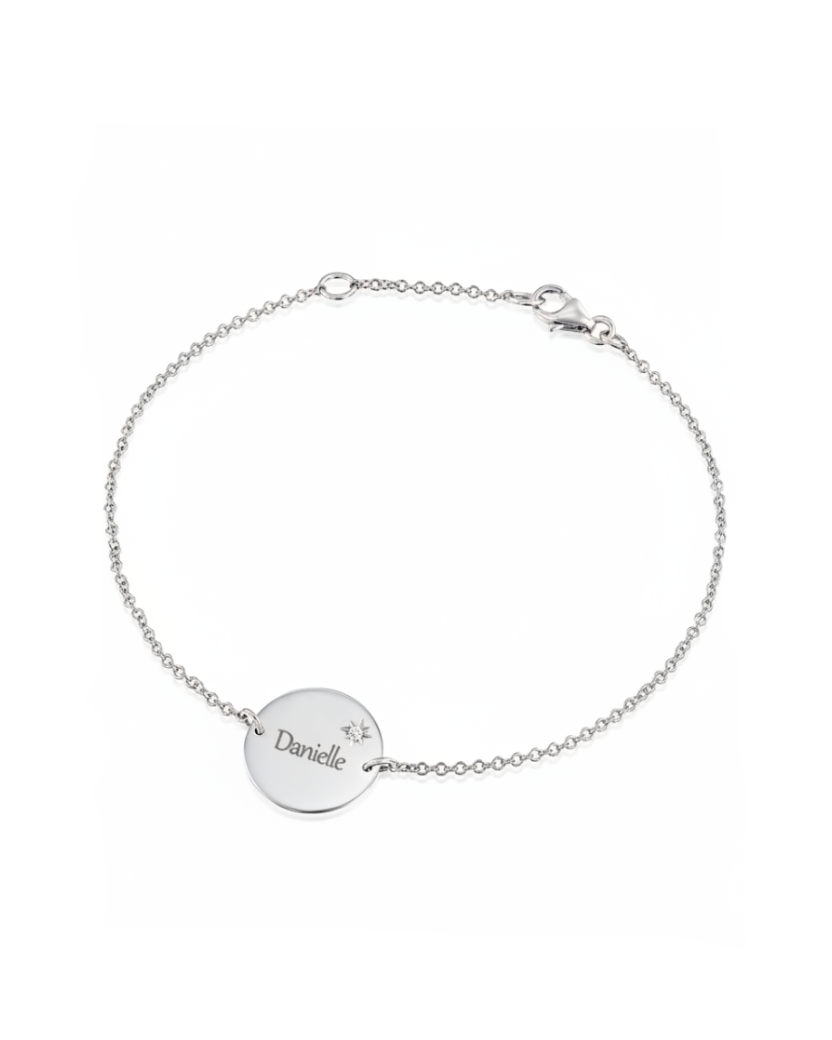 Chiara Gold Bracelet Star Setting & Engraving