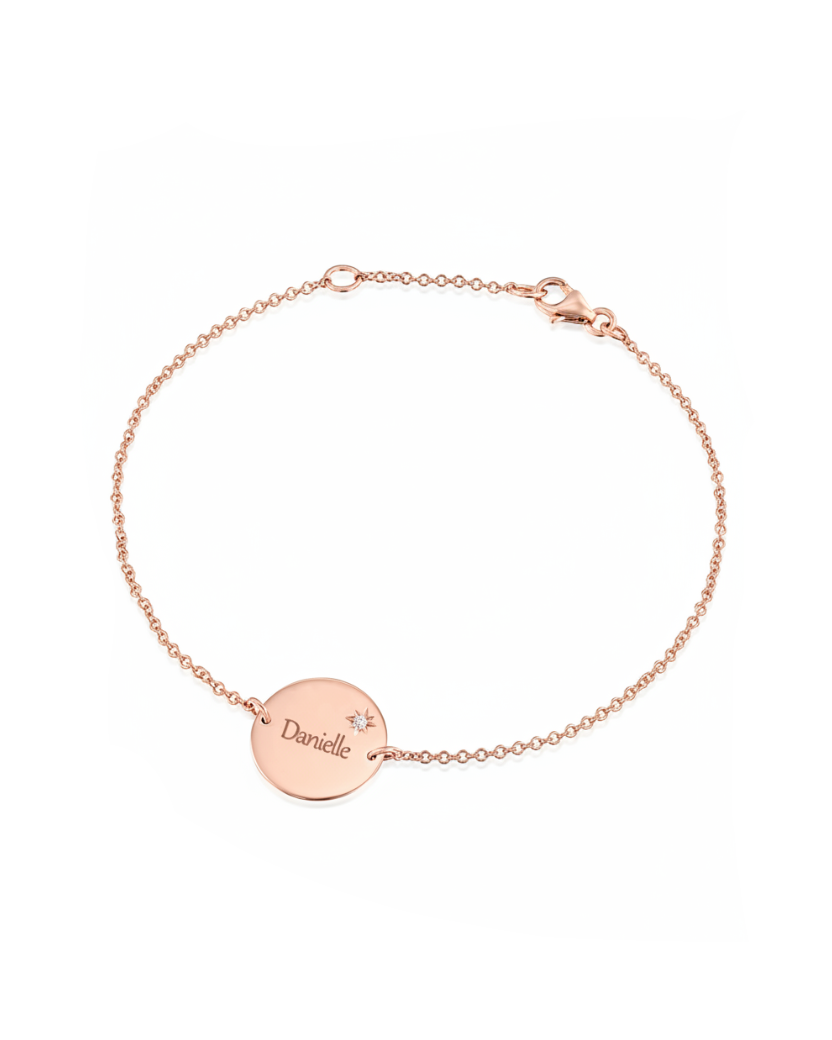 Chiara Gold Bracelet Star Setting & Engraving