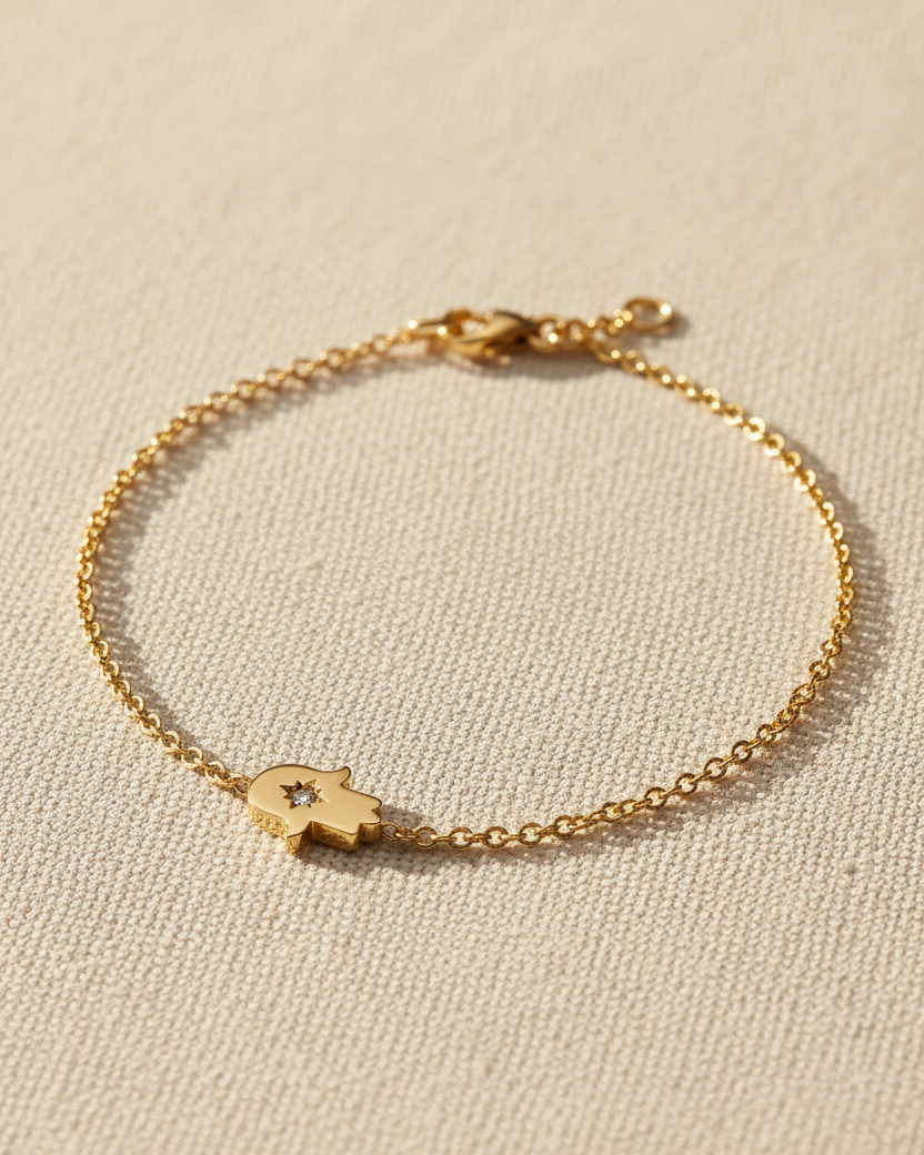 Hamsa Bracelet White Diamond