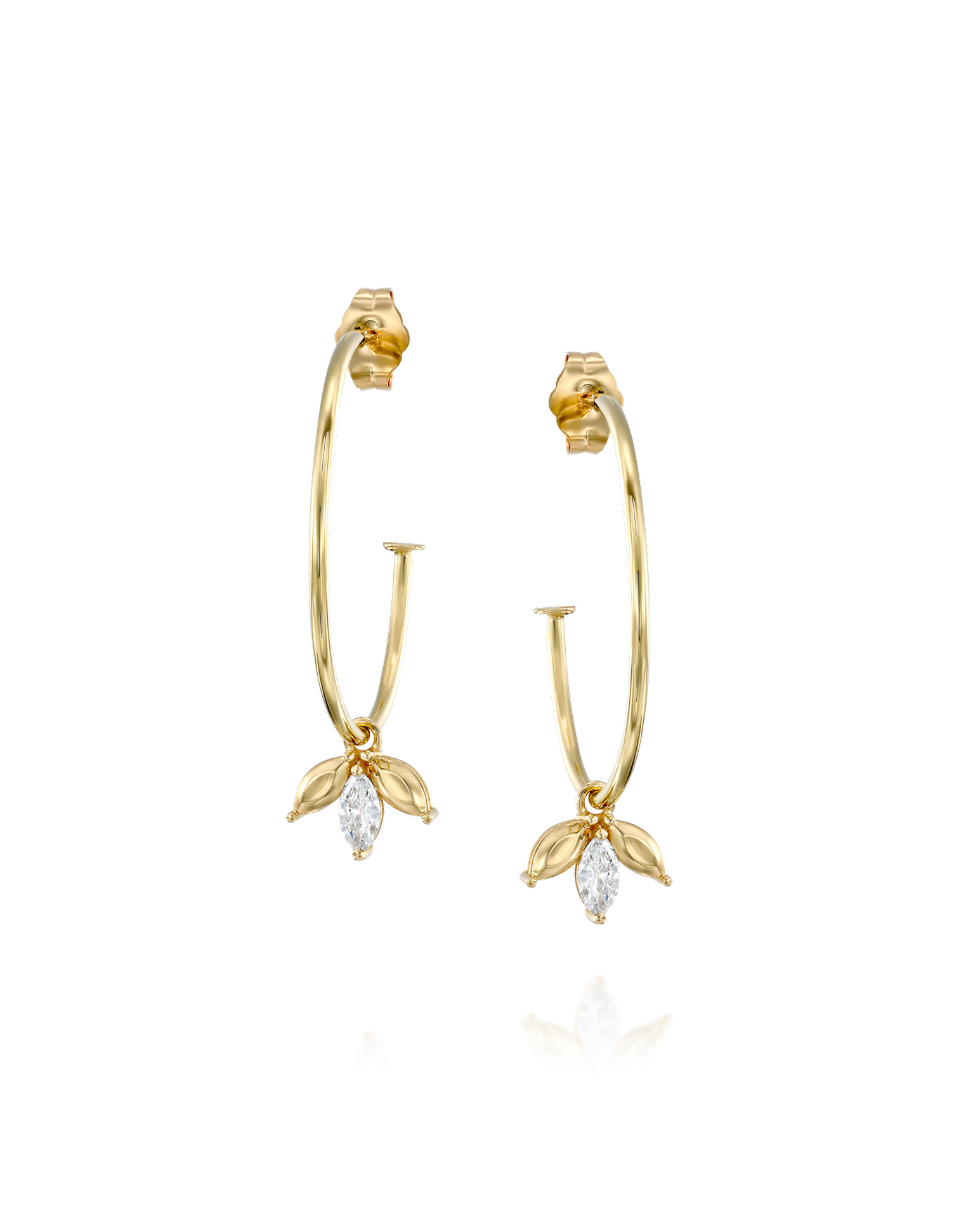 Du Barry Hoop Earring White Diamonds
