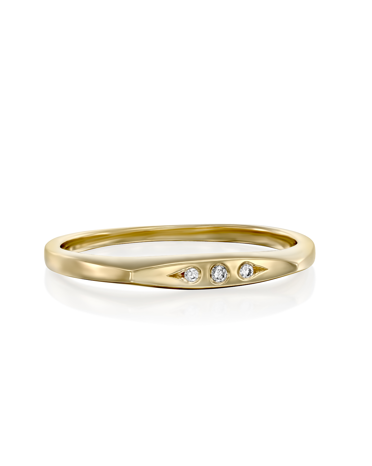 Jackie Gold Ring Three Diamonds