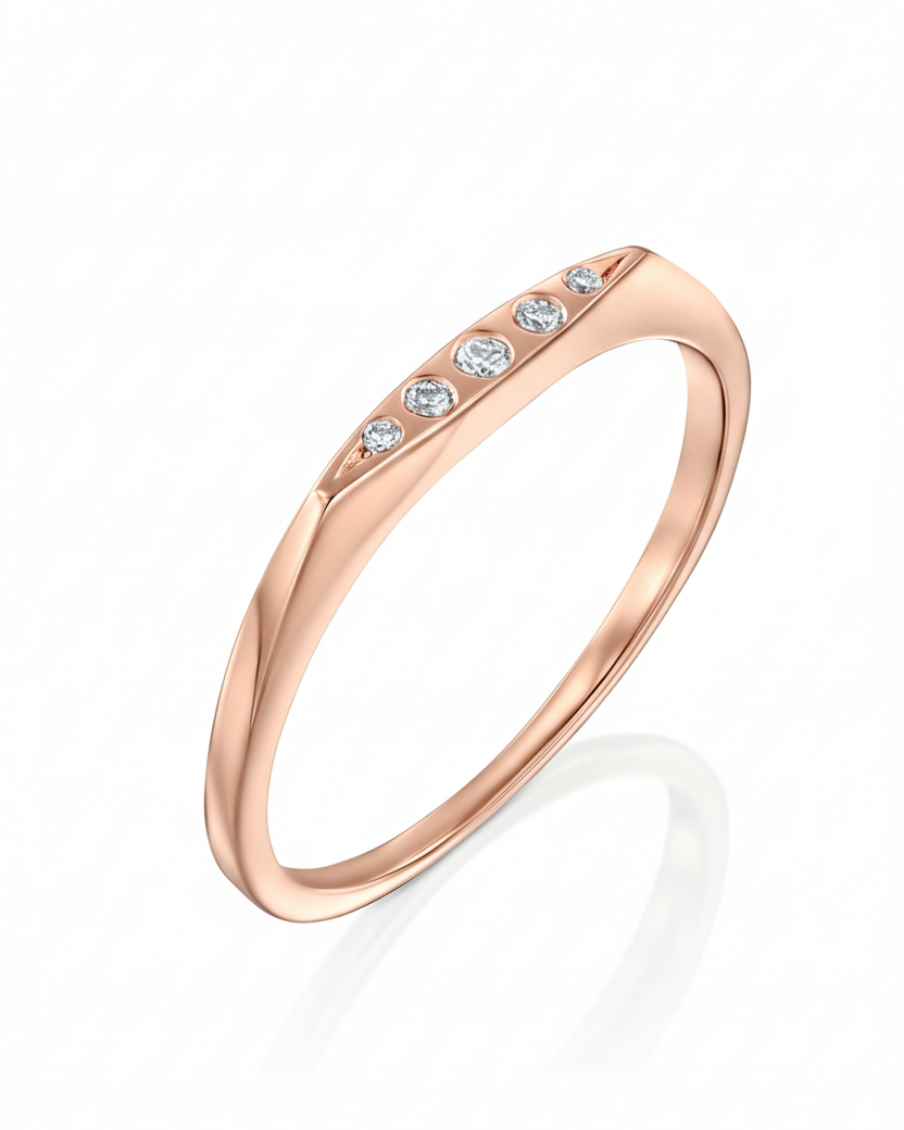 Jackie Gold Ring Five Diamonds