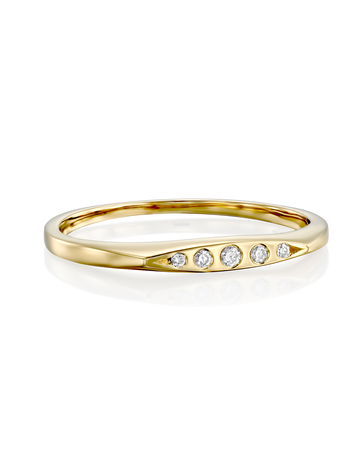 Jackie Gold Ring Five Diamonds