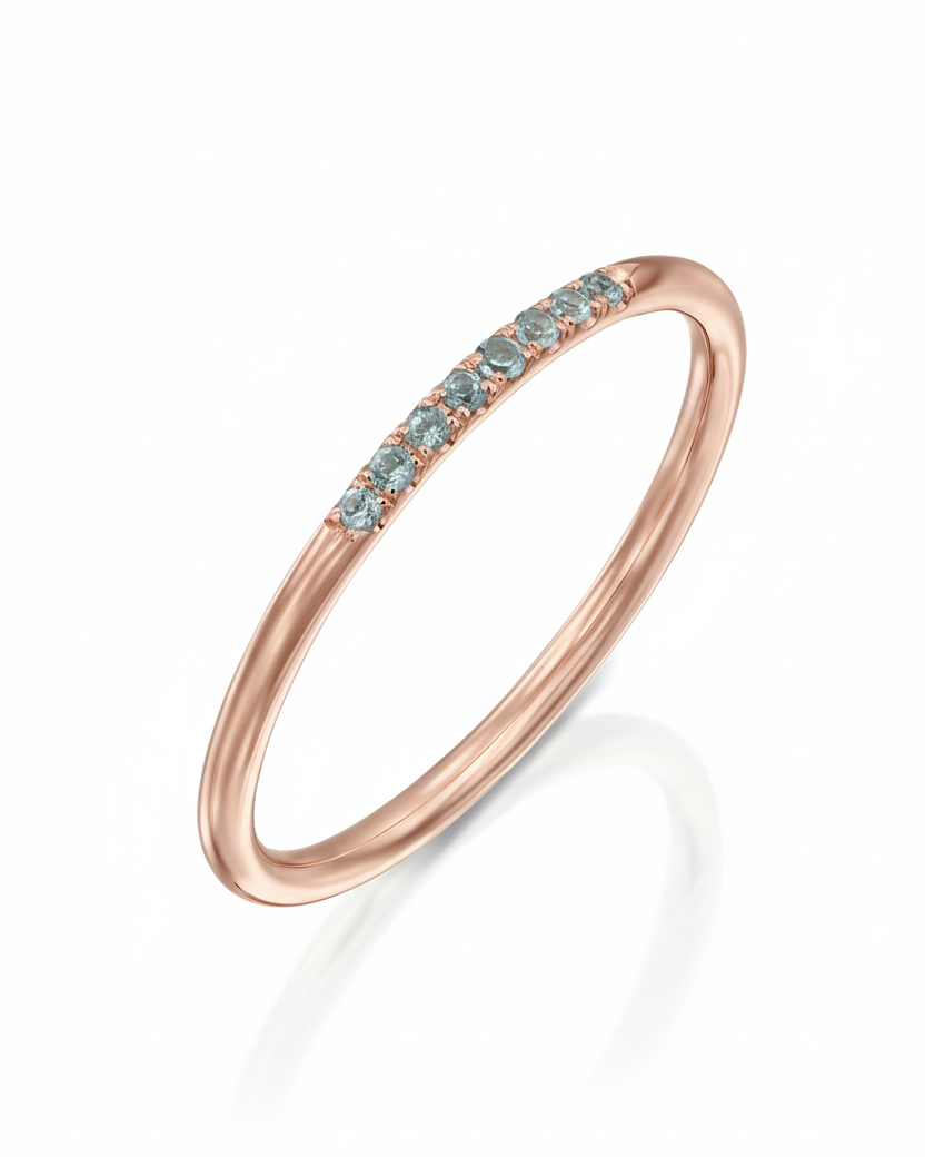 Kelly ring with Blue Topaz - Swiss