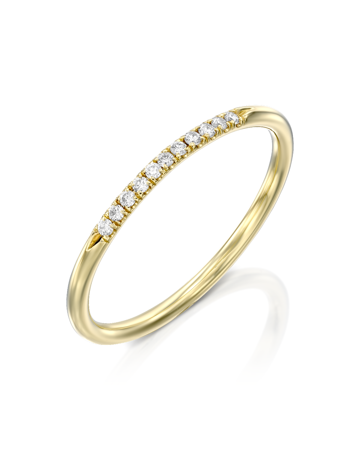 Kelly Ring Yellow With 11 White Diamonds