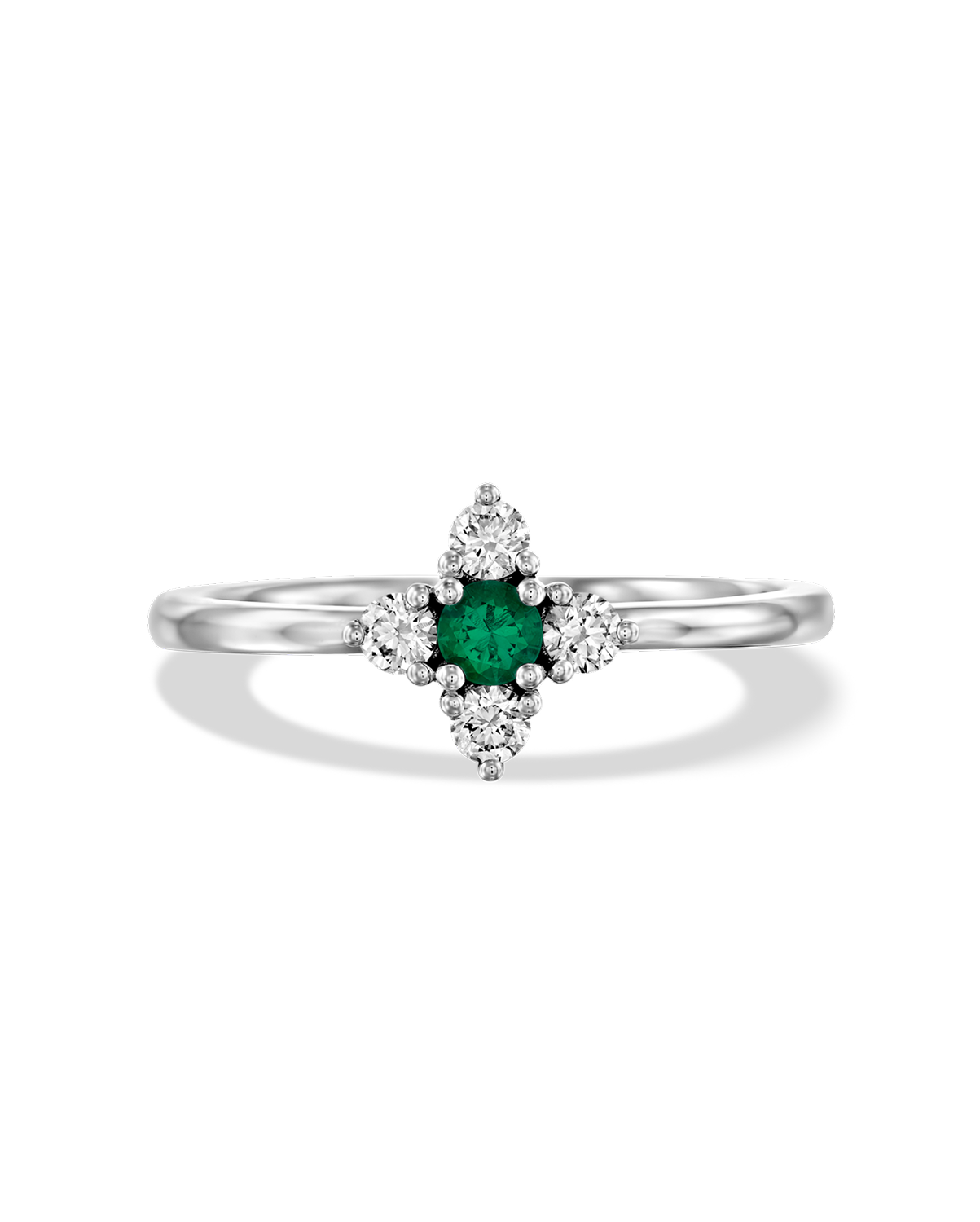 Eliana Gold Ring Emerald and Diamonds