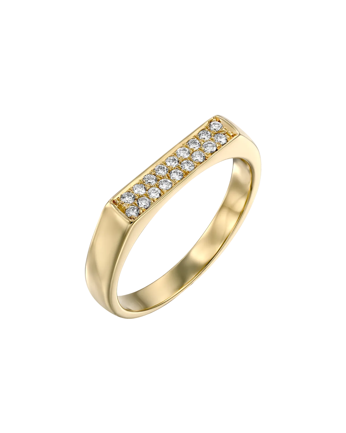 Charlotte Yellow Gold Ring White Diamonds