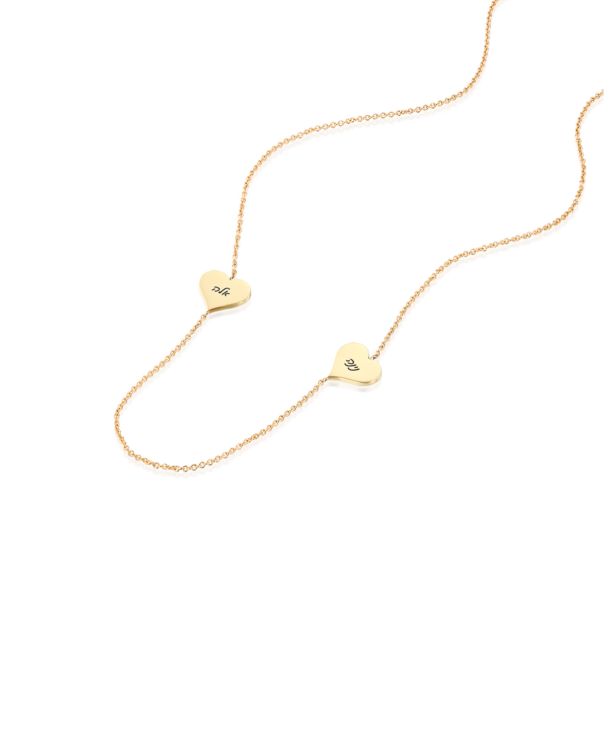 Two Engraved Hearts Necklace