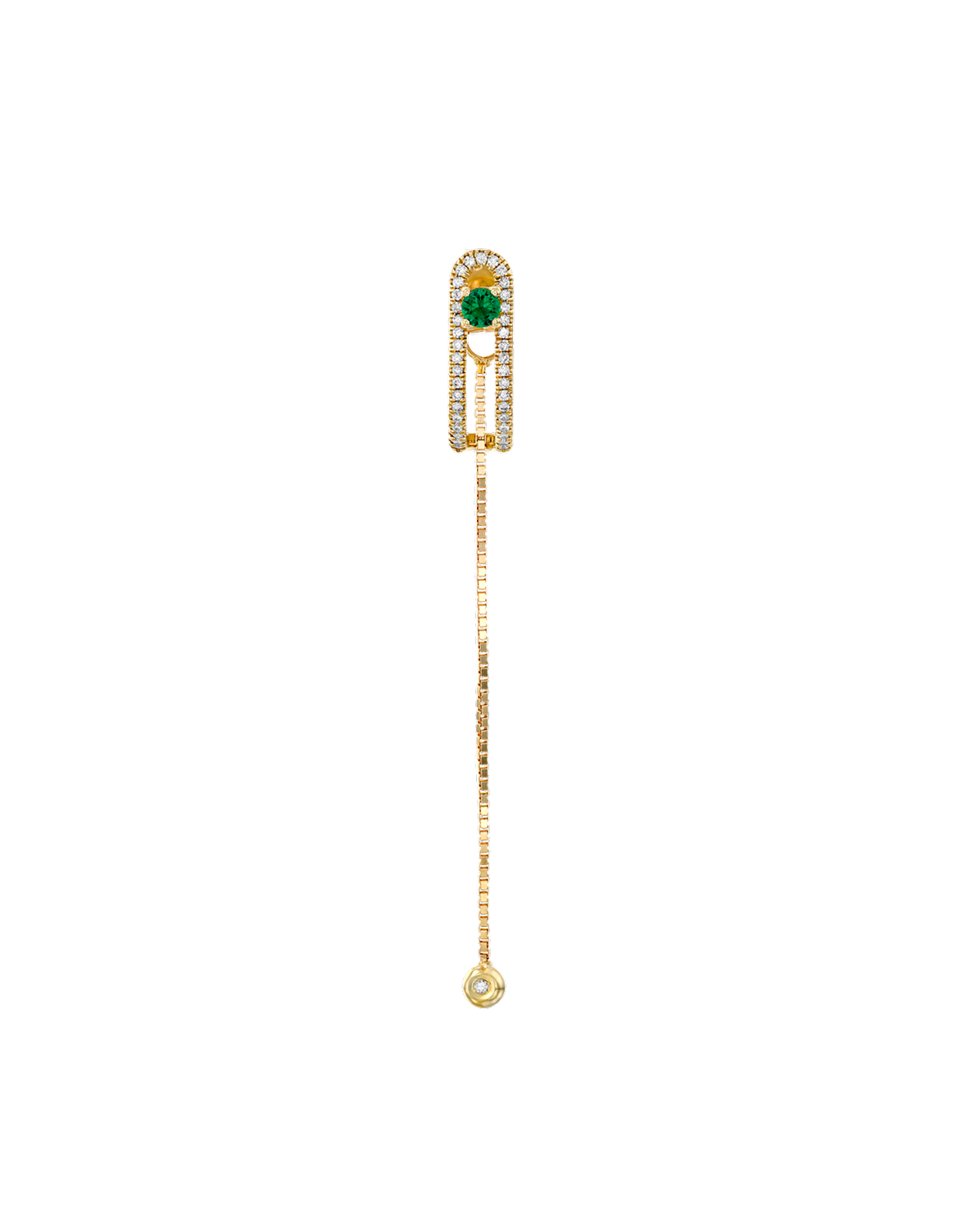 Earring 12 - Emerald & White Diamonds