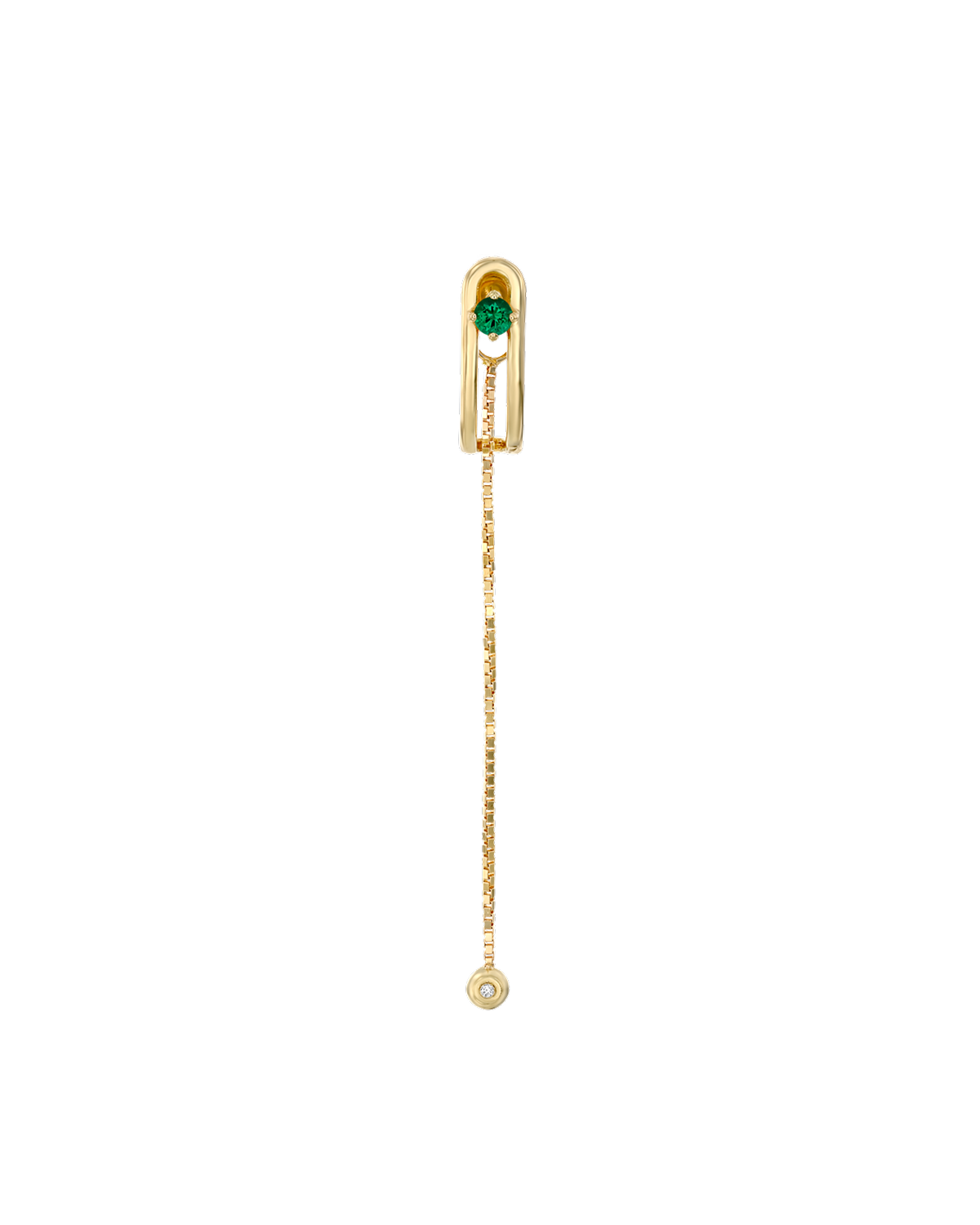 Earring 12 - Emerald & White Diamonds