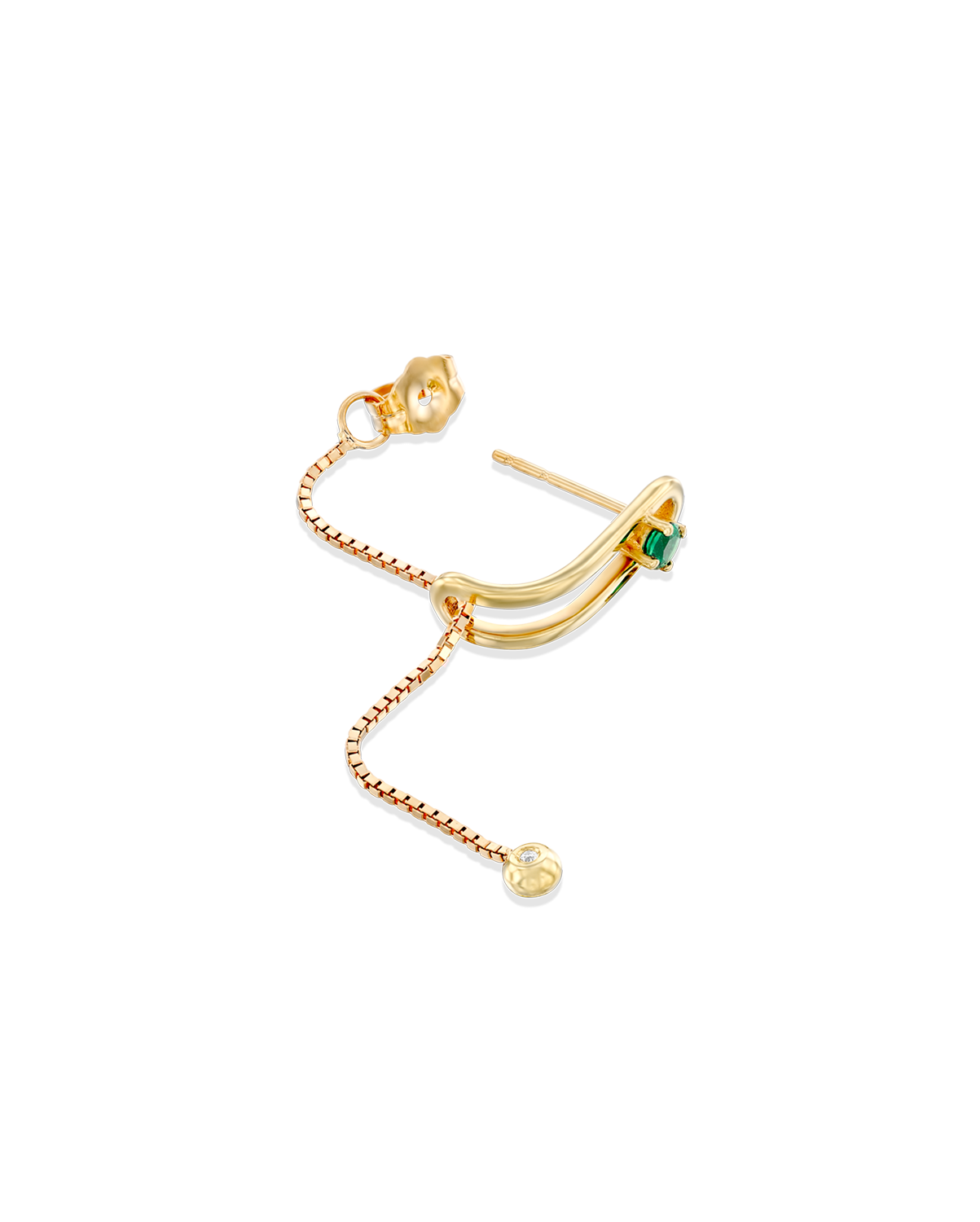 Earring 12 - Emerald & White Diamond