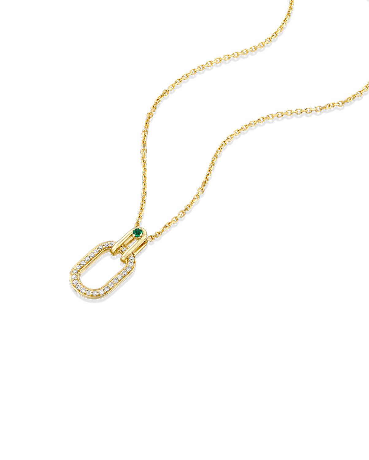 Necklace 01 - Emerald & White Diamonds