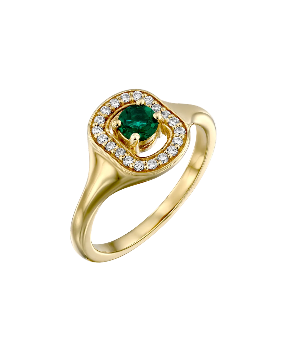 Ring 05 - Emerald & White Diamonds