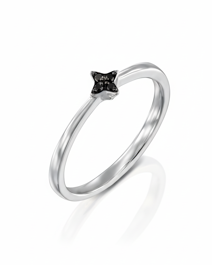 Mars Ring With Black Diamonds