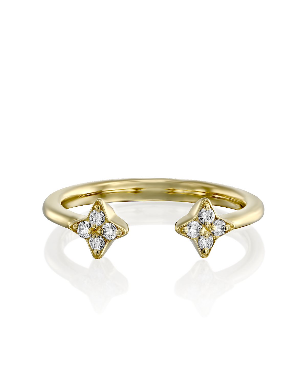 Enlarged Mercury Open Ring - White Diamond