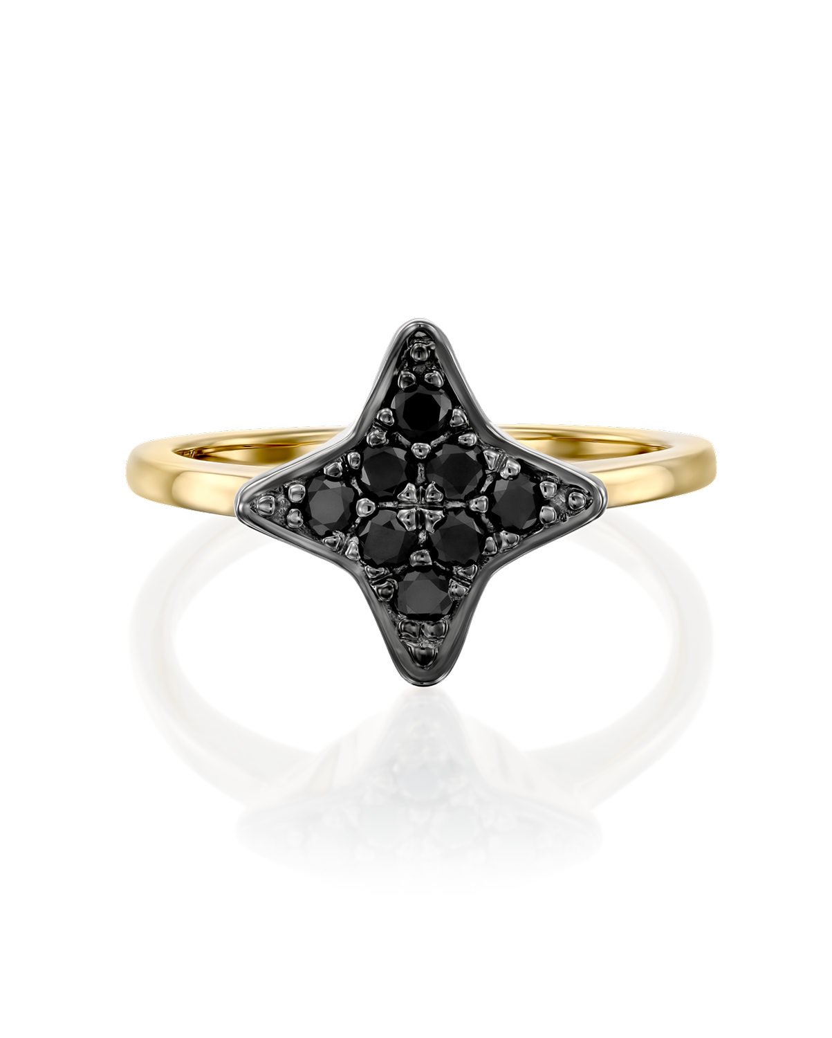 Cassiopeia Gold Ring With Black Diamonds