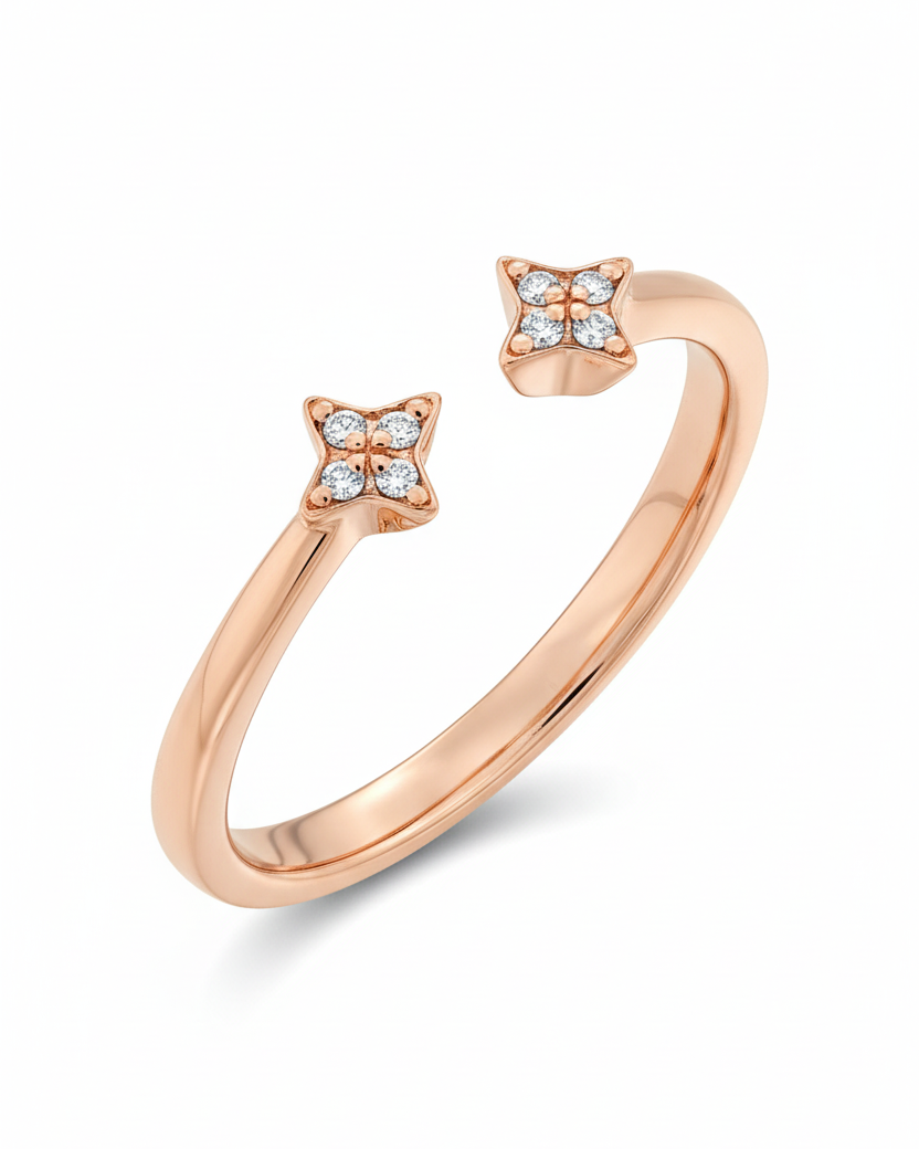 Mercury Ring With White Diamonds