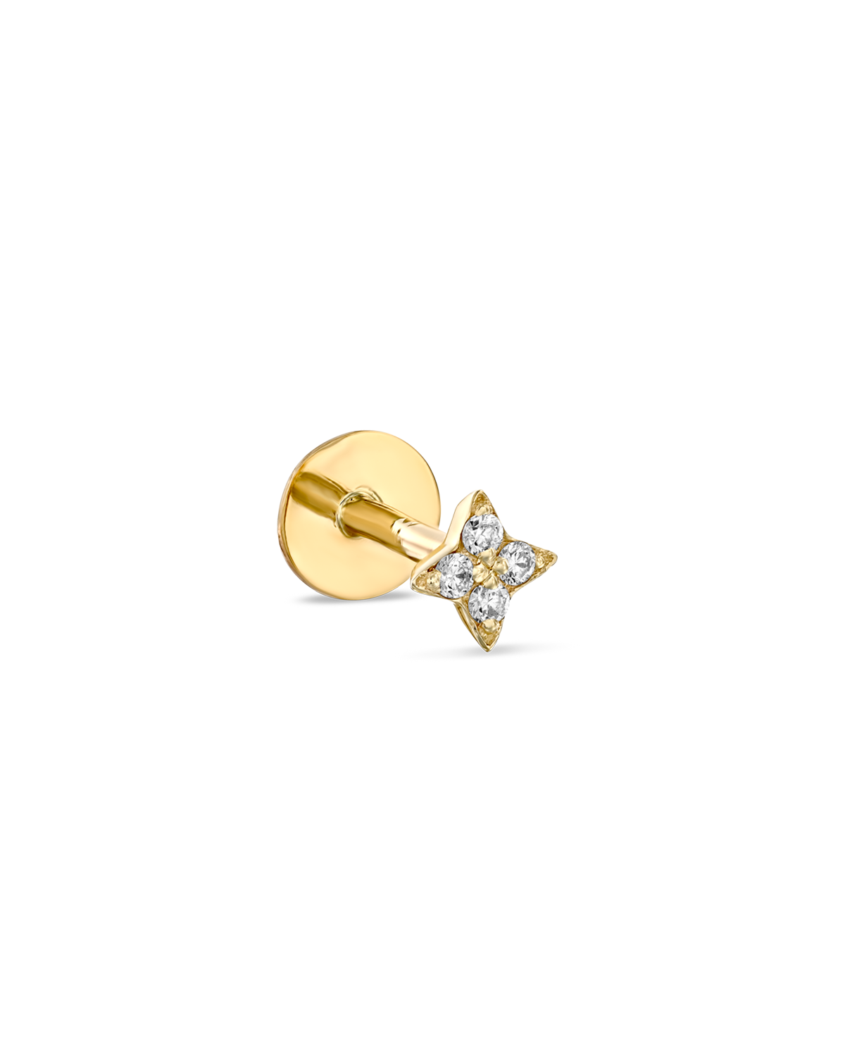 Mini Venus Gold Piercing Earring White Diamonds