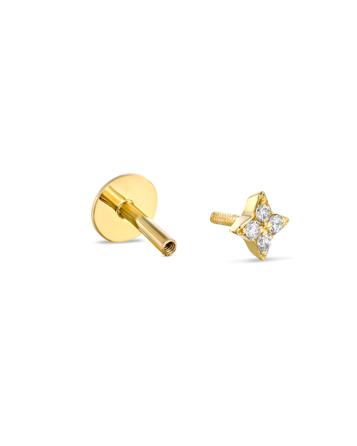 Mini Venus Gold Piercing Earring White Diamonds