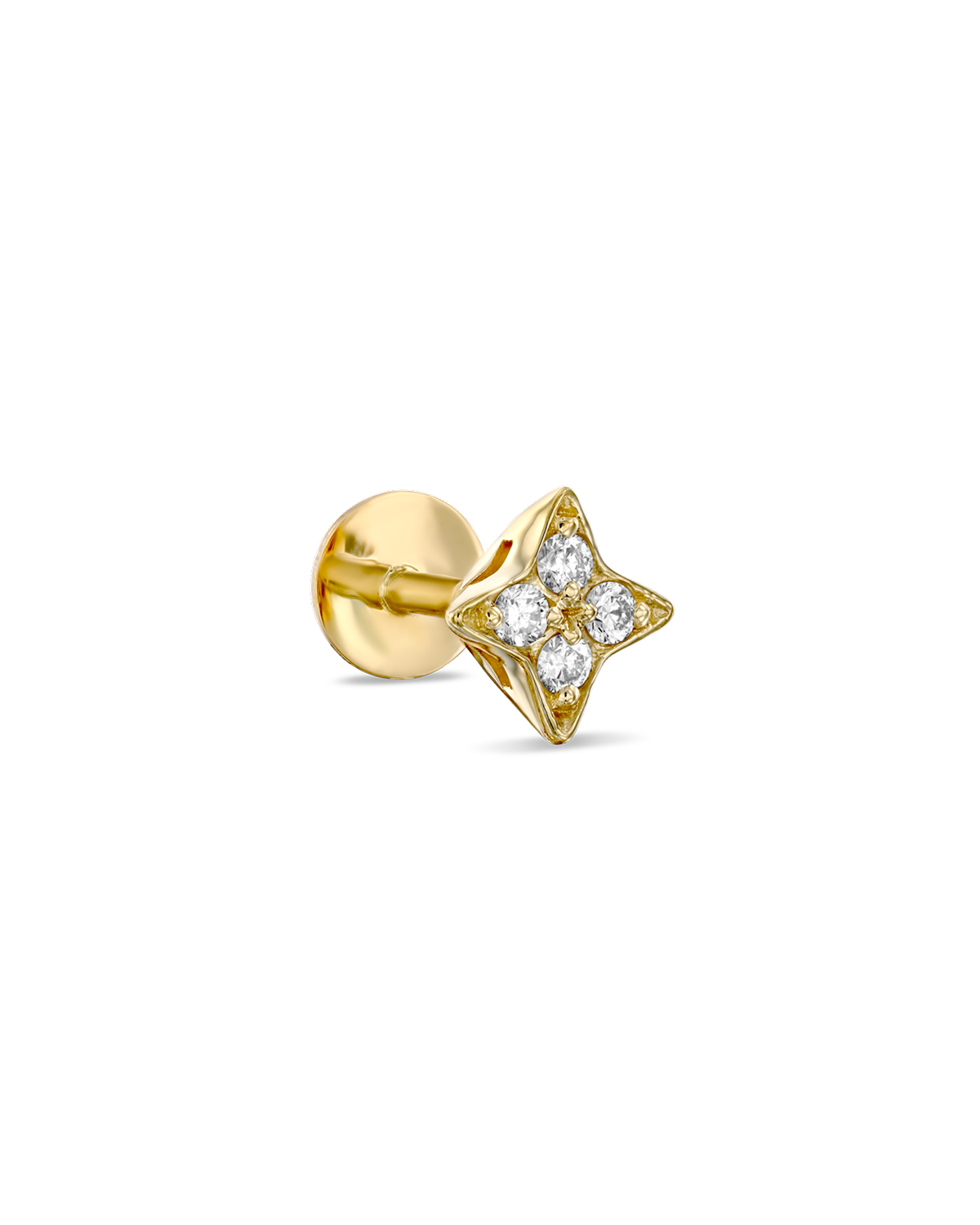 Mini Venus Gold Piercing Earring White Diamonds