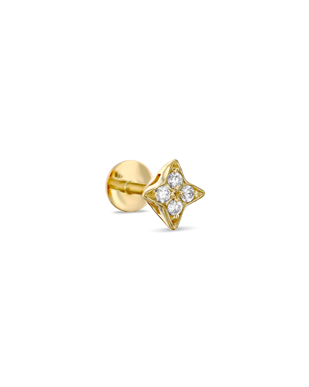 Venus Piercing Gold Earring White Diamonds