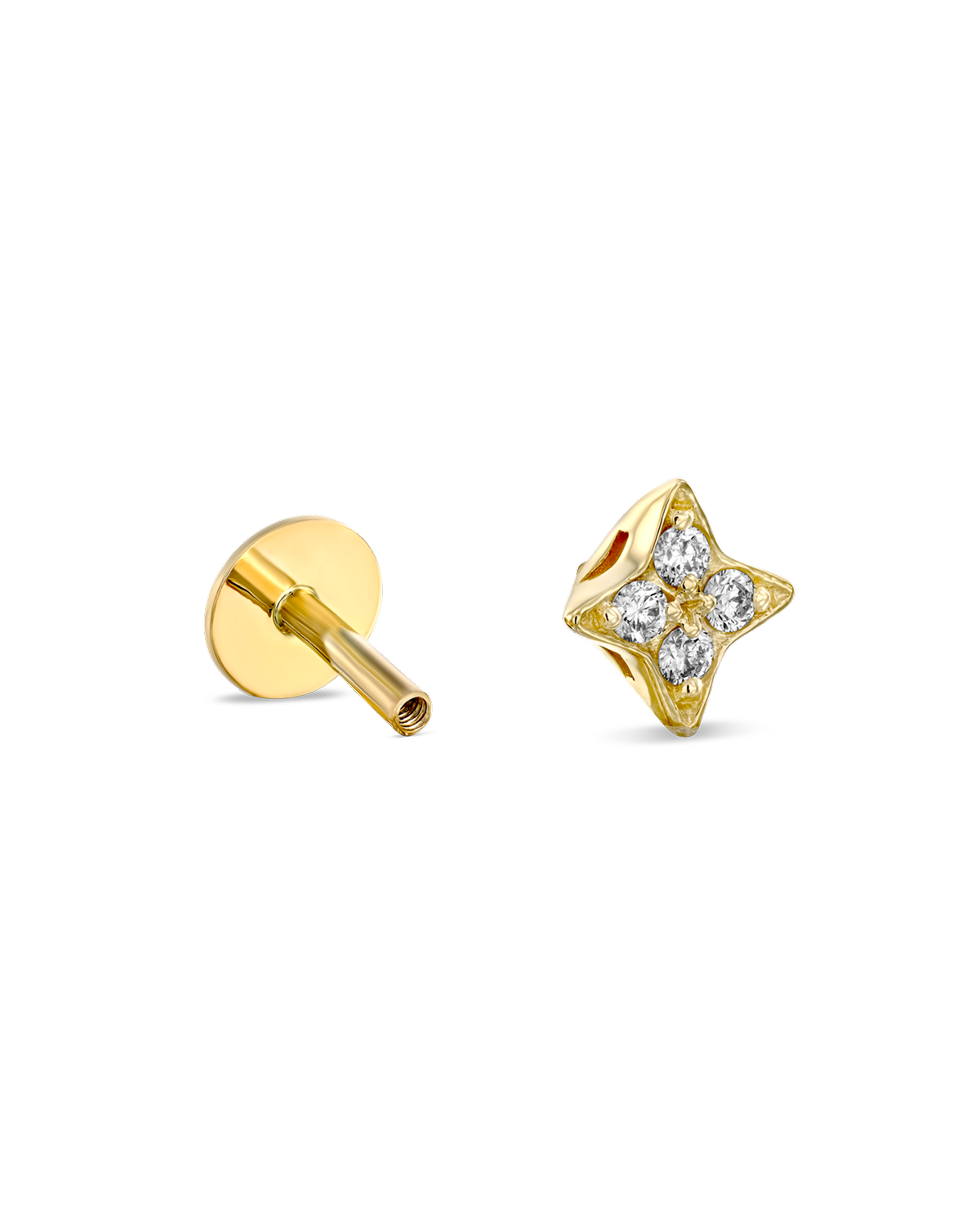 Venus Piercing Gold Earring White Diamonds
