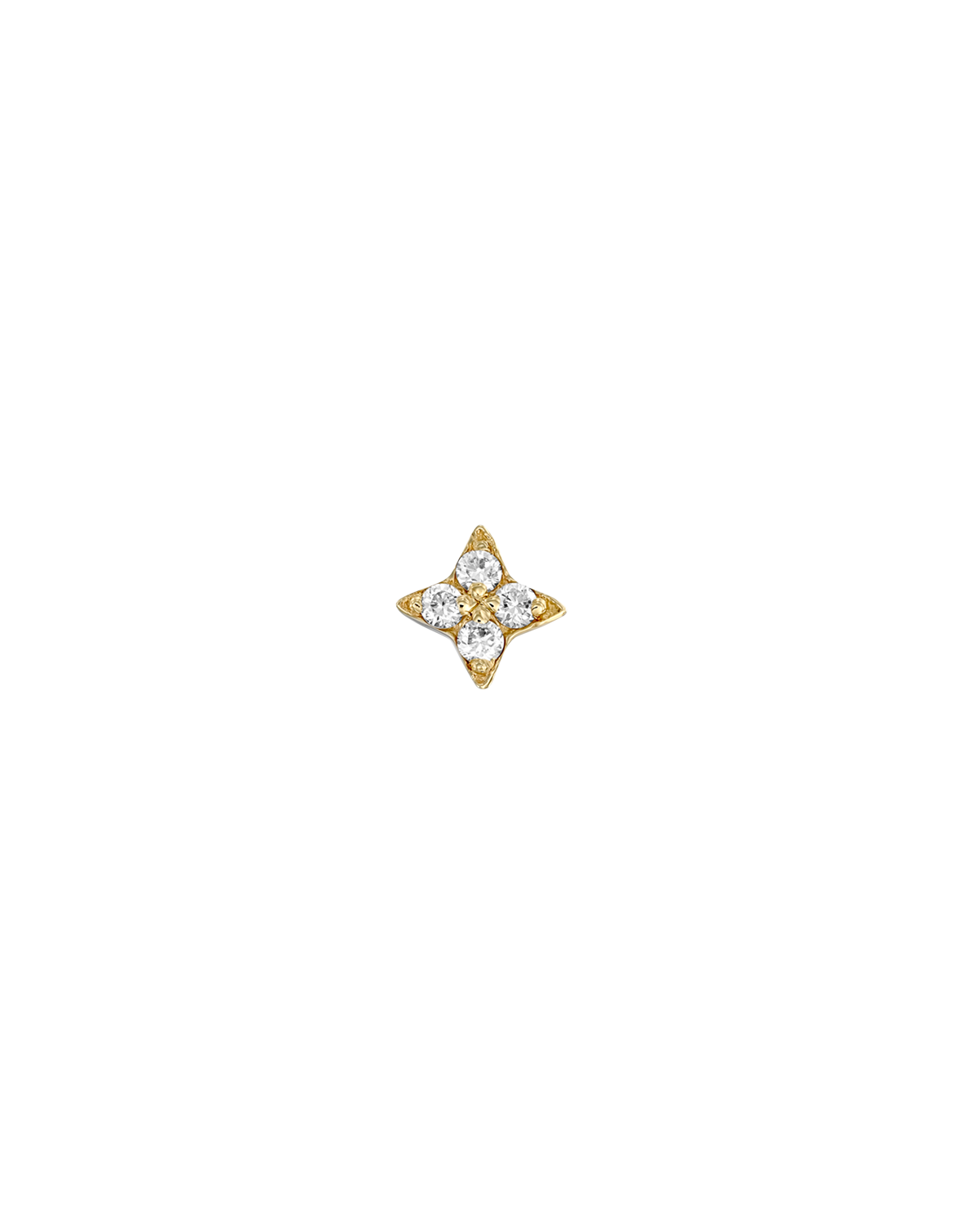 Mini Venus Gold Piercing Earring White Diamonds