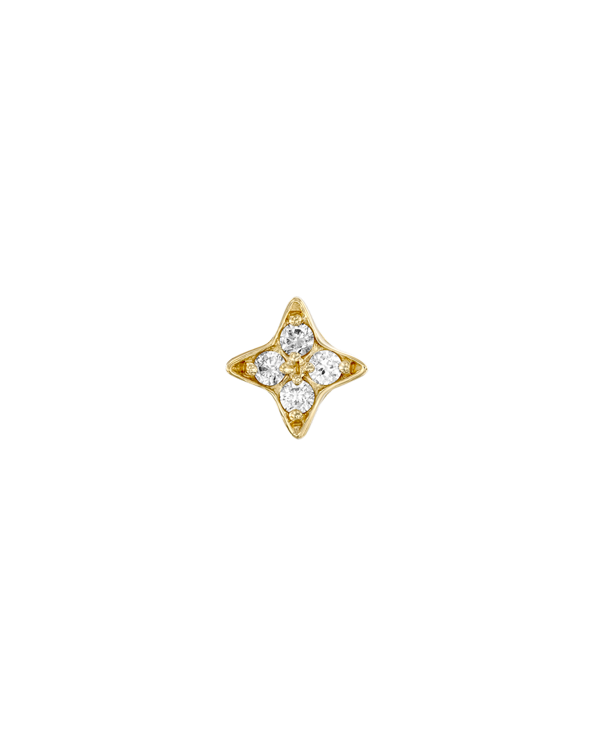 Venus Piercing Gold Earring White Diamonds