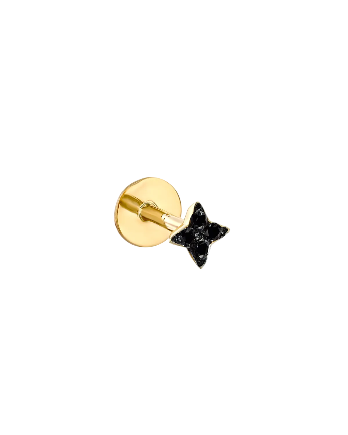 Mini Venus Piercing Gold Earring Black Diamonds