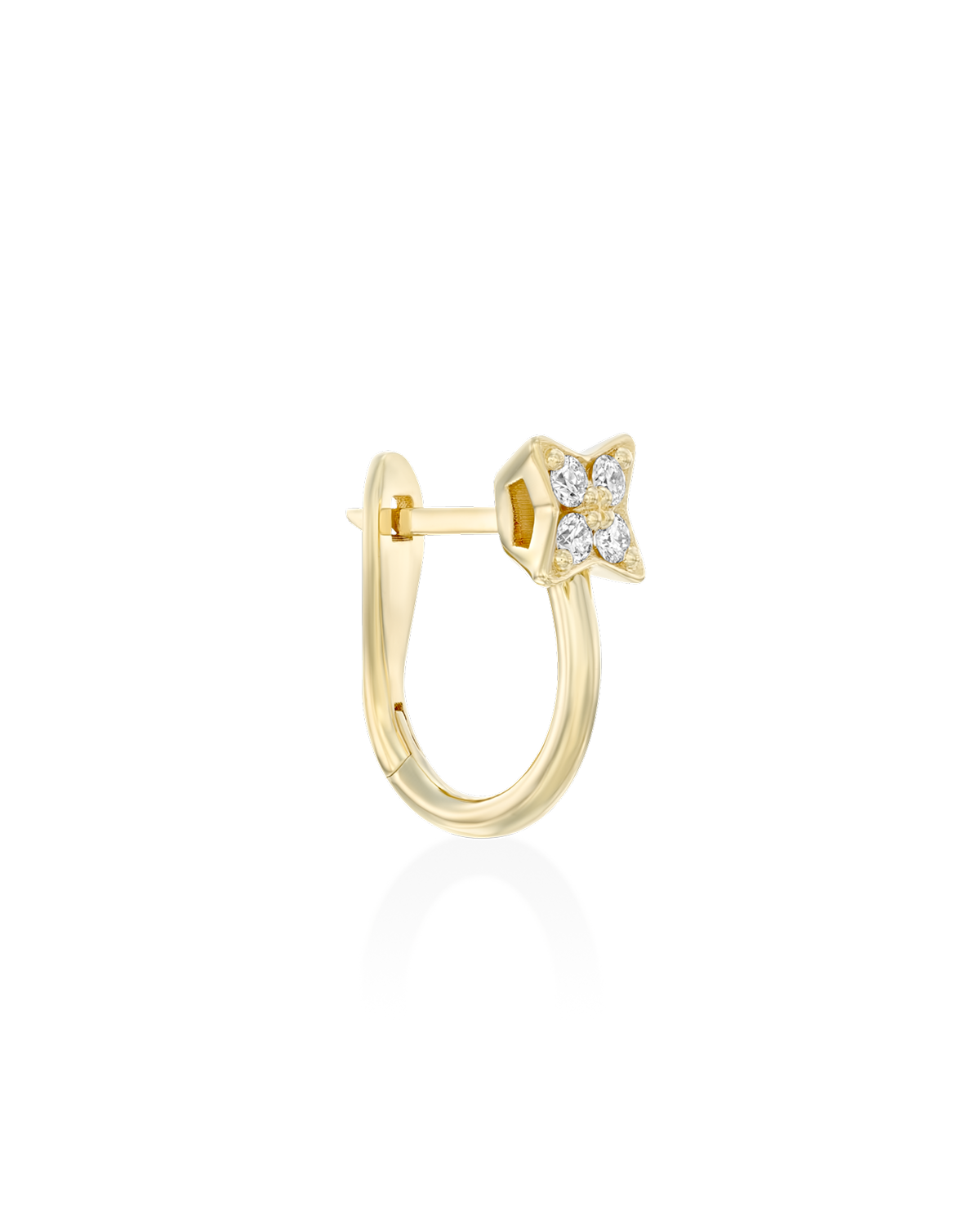 Venus English Hoop Earring with white Diamonds
