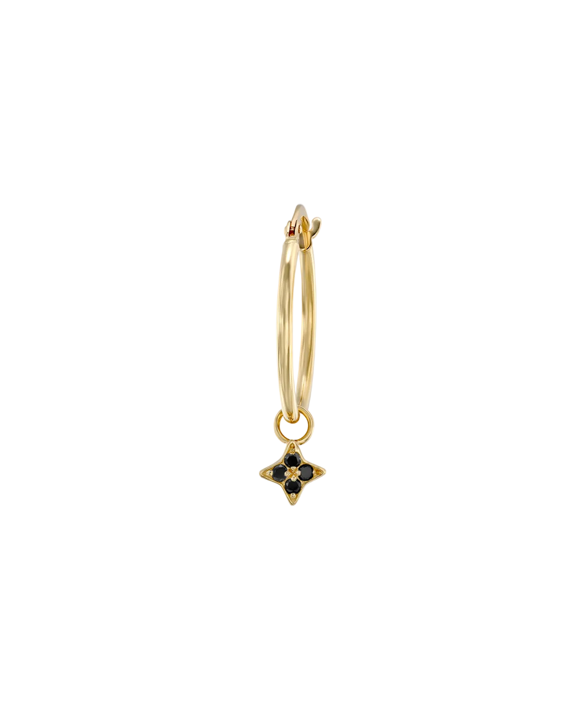Venus Hoop Earring with Black Diamonds