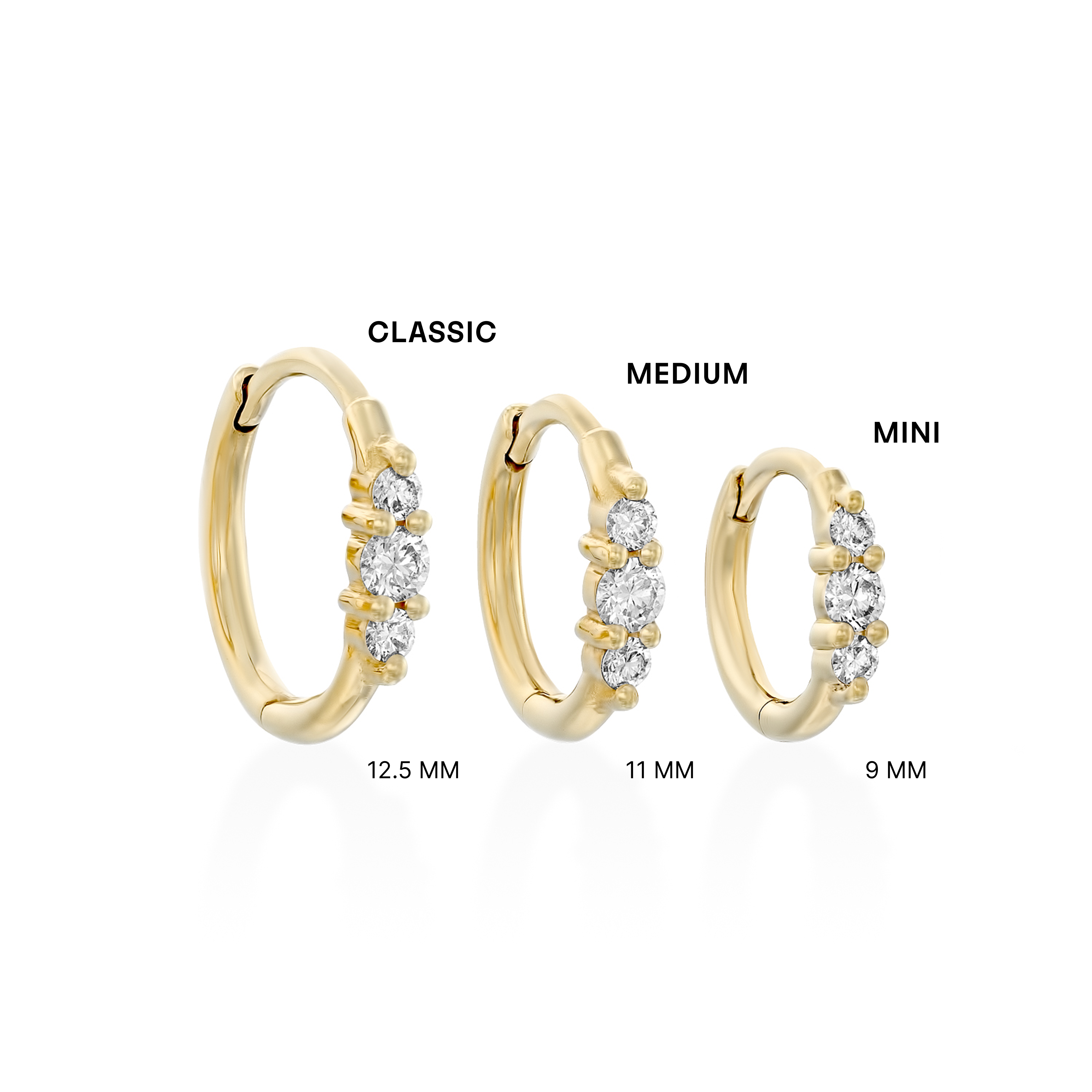 Audrey Mini Hoop Earring with White Diamonds